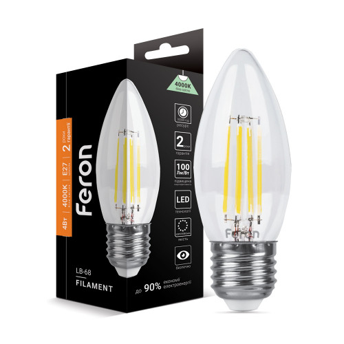 Светодиодная лампа Feron Filament LB-68 4Вт E27 4000K