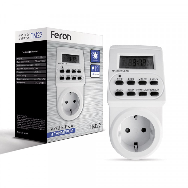 Розетка с таймером Feron TM22 