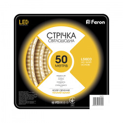 Світлодіодна стрічка Feron LS603 12В 4.8Вт/м 50м білий теплий