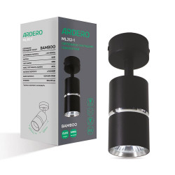 Накладной поворотный светильник Ardero ML312-1 BAMBOO под лампу черный хром