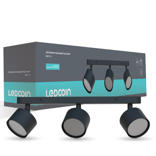 Накладной поворотный светильник Ledcoin ML411-3 под лампу черный