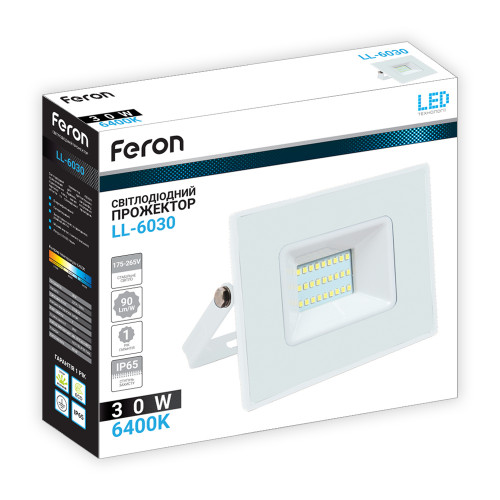 Светодиодный прожектор Feron LL-6030 30Вт 6400K белый
