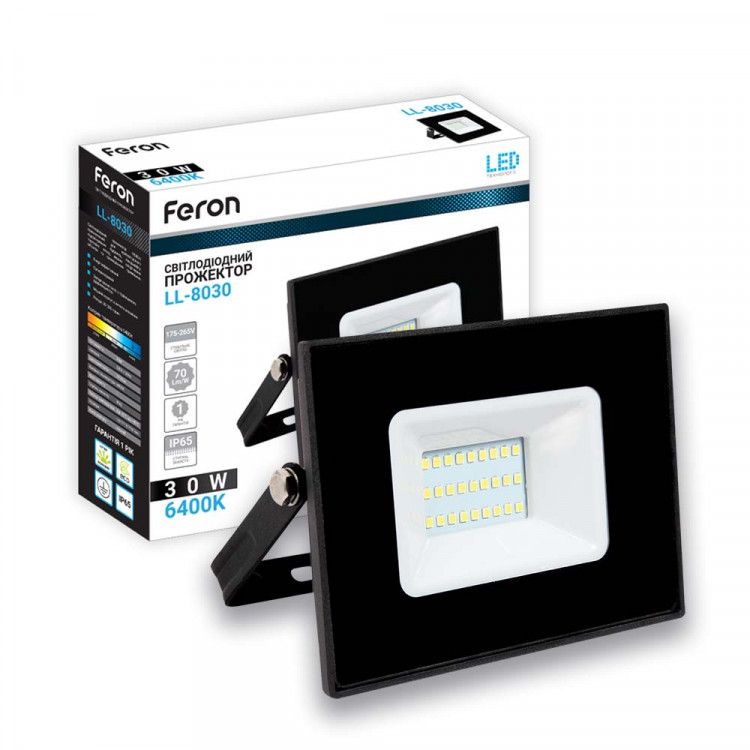Светодиодный прожектор Feron LL-8030 20Вт 6400K черный