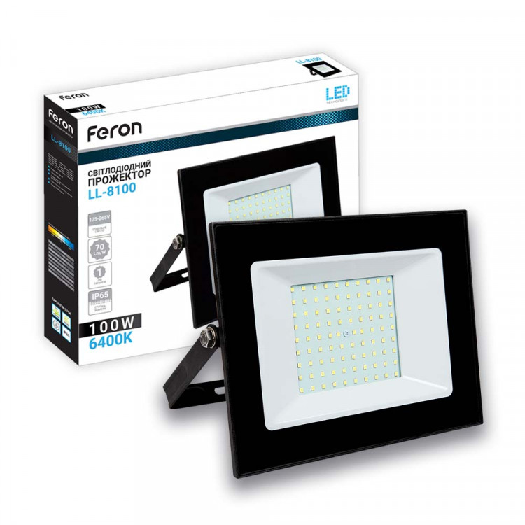 Светодиодный прожектор Feron LL-8100 100Вт 6400K черный