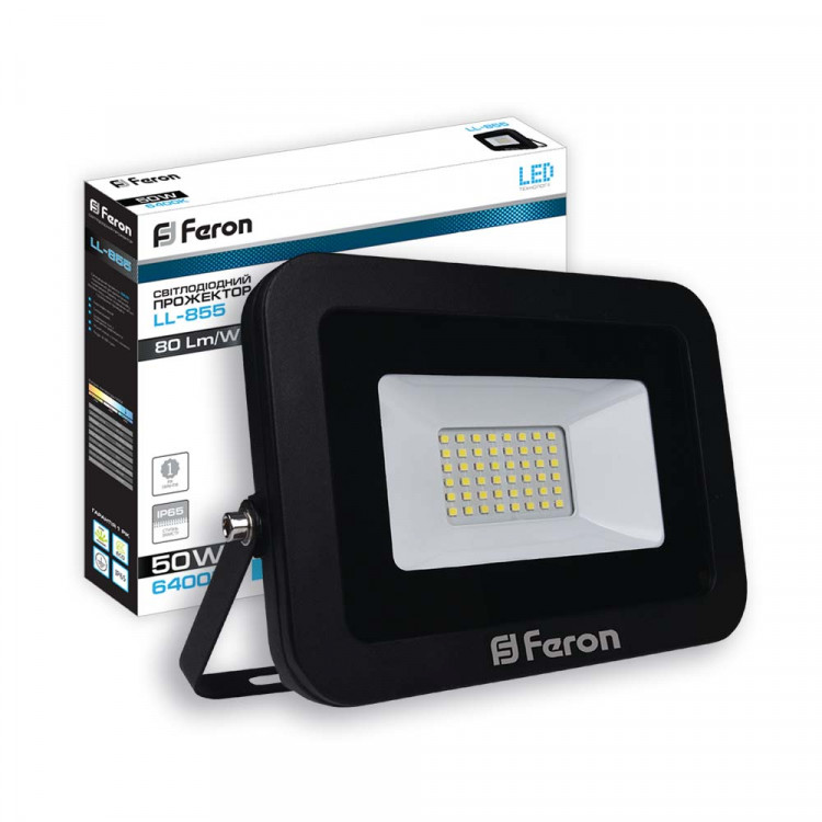 Светодиодный прожектор Feron LL-855 50Вт 6400K черный