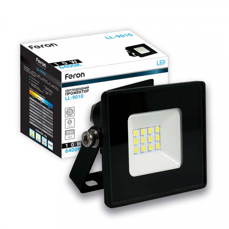 Светодиодный прожектор Feron LL-9010 10Вт 6400K черный