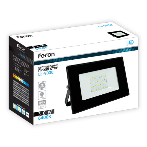 Светодиодный прожектор Feron LL-9030 30Вт 6400K черный