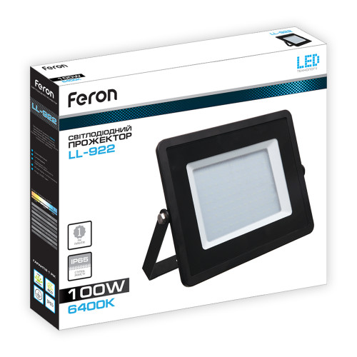 Светодиодный прожектор Feron LL-922 100Вт 6400K черный