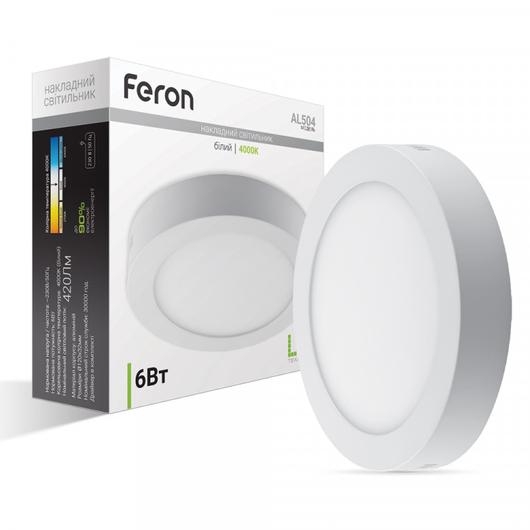 Світлодіодний накладний світильник Feron AL504 6Вт 4000K білий