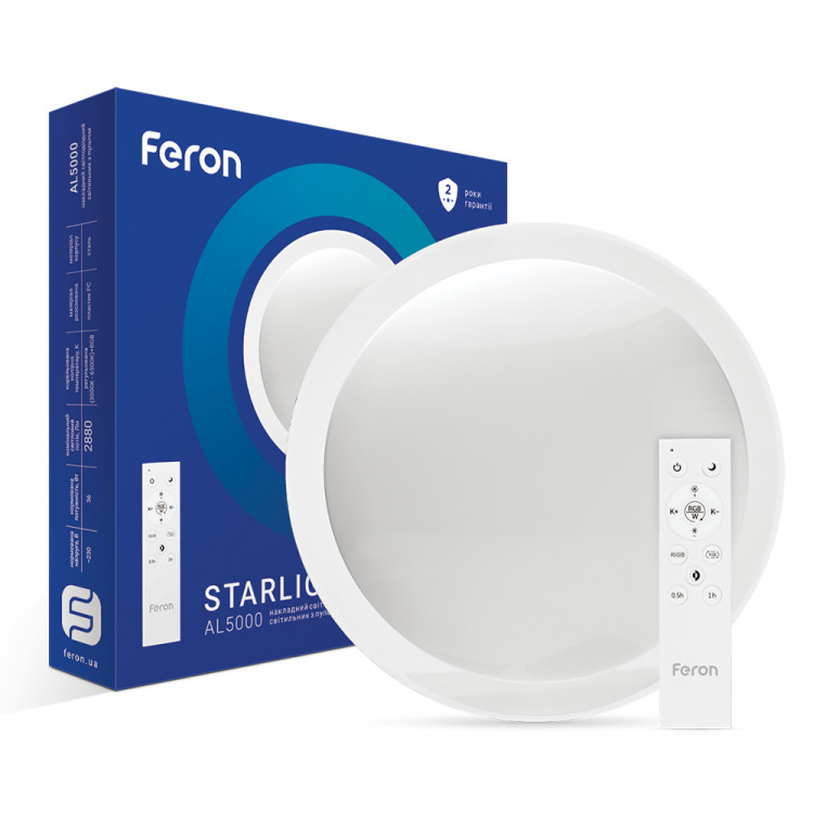 Светодиодный светильник Feron AL5000 STARLIGHT 36Вт с RGB белый