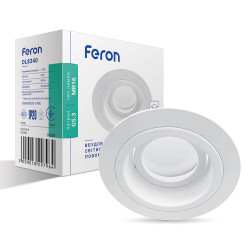 Встроенный поворотный светильник Feron DL8340 под лампу белый