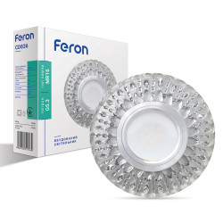 Встроенный светильник Feron CD836 под лампу с подсветкой прозрачный