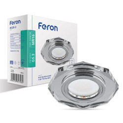Встроенный светильник Feron 8020-2 под лампу серебро