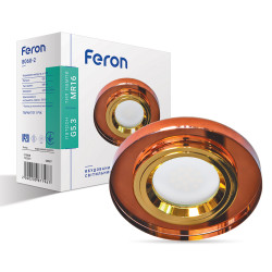 Встроенный светильник Feron 8060-2 под лампу коричневый золото