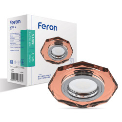 Встроенный светильник Feron 8020-2 под лампу коричневый золото