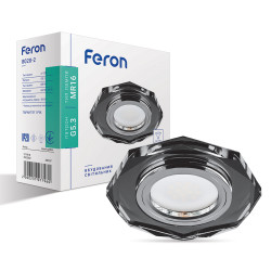 Встроенный светильник Feron 8020-2 под лампу серый серебро