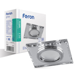 Встроенный светильник Feron 8170-2 под лампу с подсветкой серебро