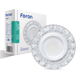 Встроенный светильник Feron 7095 под лампу с подсветкой прозрачный