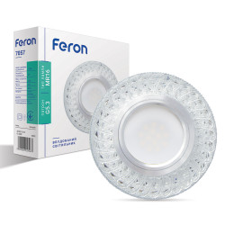 Встроенный светильник Feron 7057 под лампу с подсветкой прозрачный