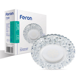 Встроенный светильник Feron 7103 под лампу с подсветкой прозрачный
