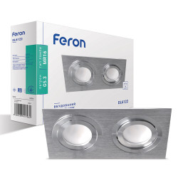 Встроенный светильник Feron DL6122 под лампу серебро