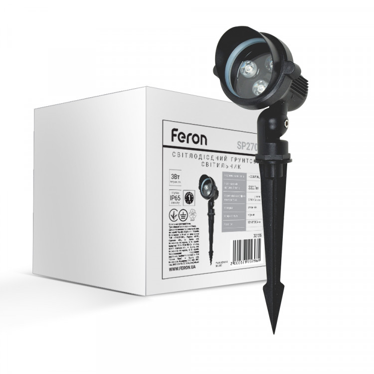 Ґрунтовий світлодіодний світильник Feron SP2704 3Вт 2700K чорний