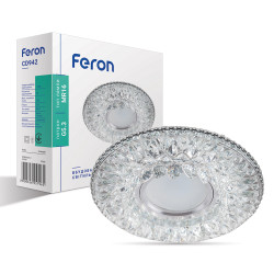 Встроенный светильник Feron CD942 под лампу с подсветкой прозрачный