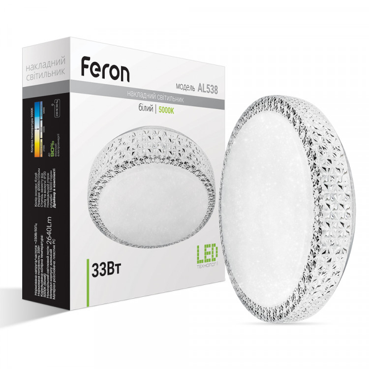 Светодиодный накладной светильник Feron AL538 33Вт 5000K белый