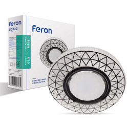 Встроенный светильник Feron CD832 под лампу с подсветкой прозрачный