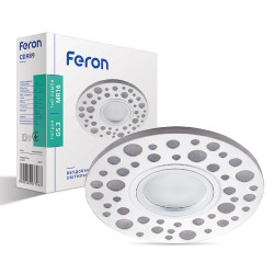 Встроенный светильник Feron CD989 под лампу с RGB подсветкой матовый белый