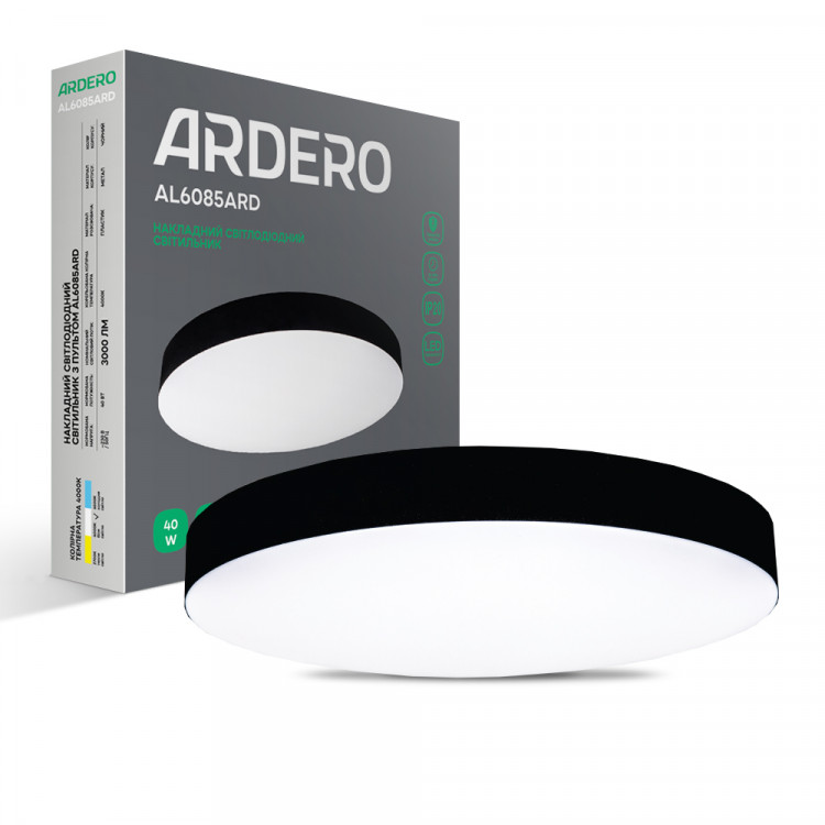 Светодиодный накладной светильник Ardero AL6085ARD 40Вт 4000K черный