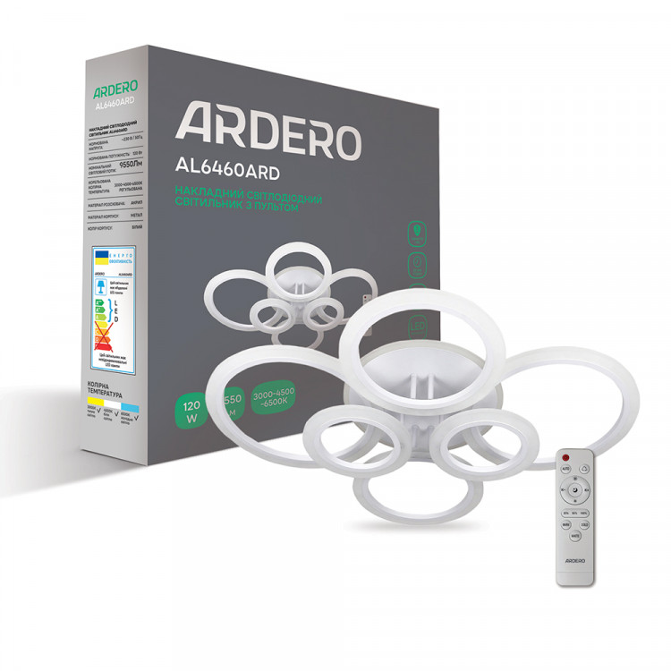 Светодиодная накладная люстра Ardero AL6460ARD SOFT R 120Вт белый