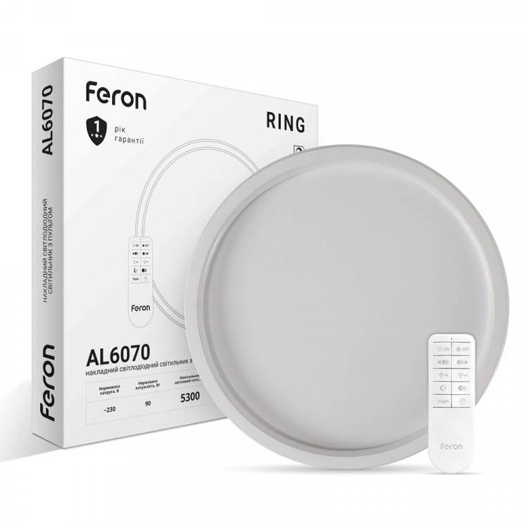 Світлодіодна накладна люстра Feron AL6070 RING 90Вт білий