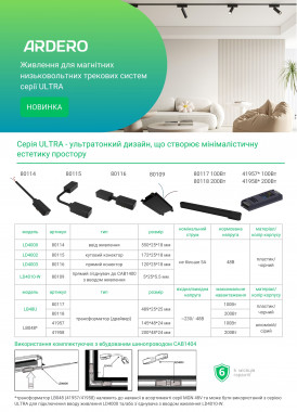 Ardero ULTRA живлення
