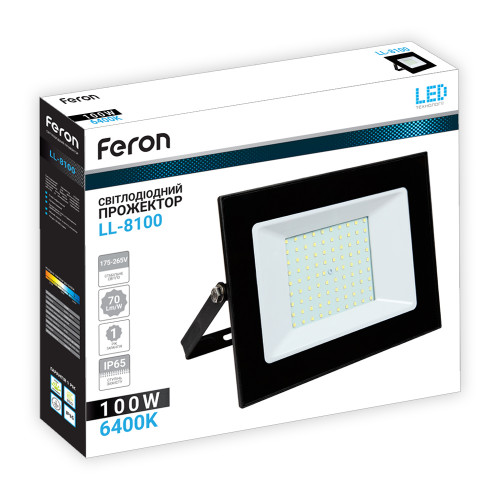 Светодиодный прожектор Feron LL-8100 100Вт 6400K черный